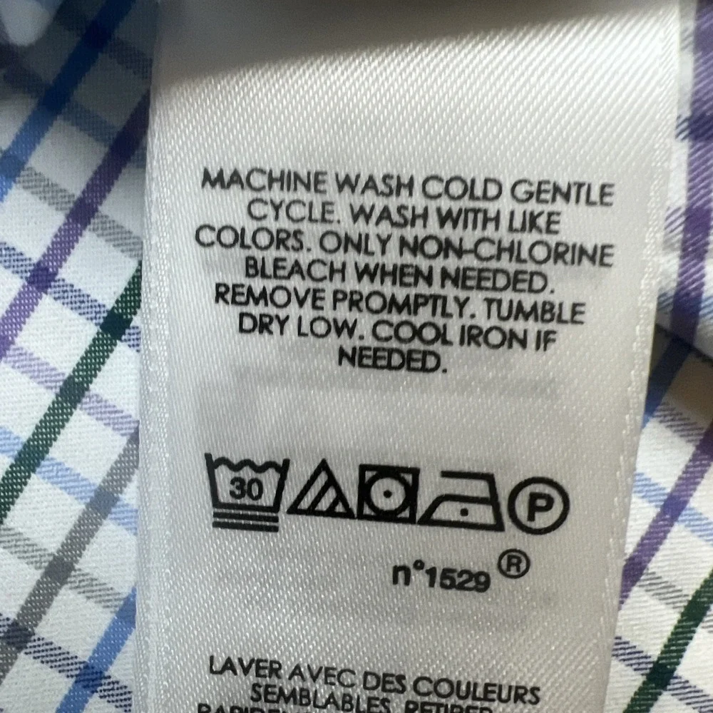 NWT Polo Ralph Lauren WHT/BLU/PURP CHK PERFORMANCE OXFORD Stretch Shirt 4XB Pony